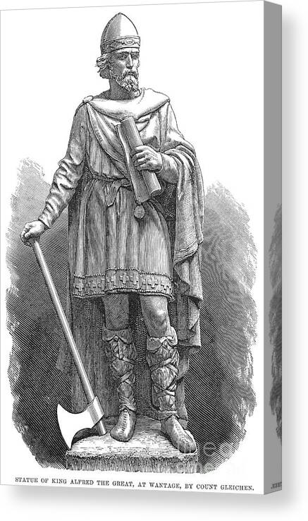 9th Century Canvas Print featuring the photograph Alfred The Great (849-899) #3 by Granger
