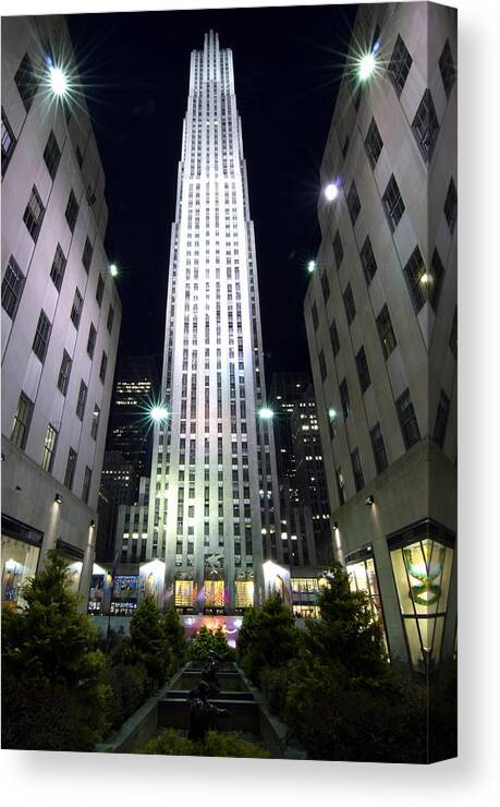 New York City Canvas Print featuring the photograph 30 Rock by Michael Dorn