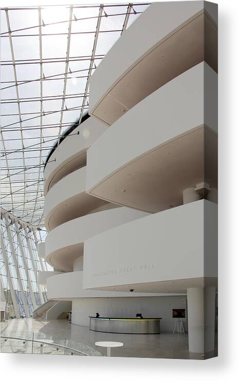 Abstract Building Canvas Print featuring the photograph Kauffman Center for Performing Arts by Mike McGlothlen