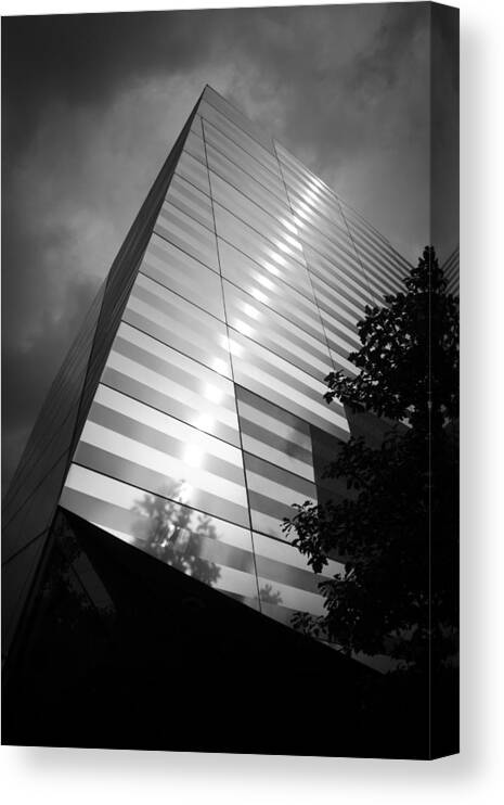 World Trade Center Canvas Print featuring the photograph 911 Memorial Museum BW by Teresa Mucha