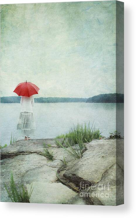 Woman Canvas Print featuring the photograph Alone by Stephanie Frey