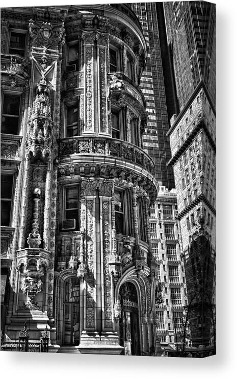 Black Russian Canvas Print featuring the photograph Alwyn Court Building Detail 25 by Val Black Russian Tourchin