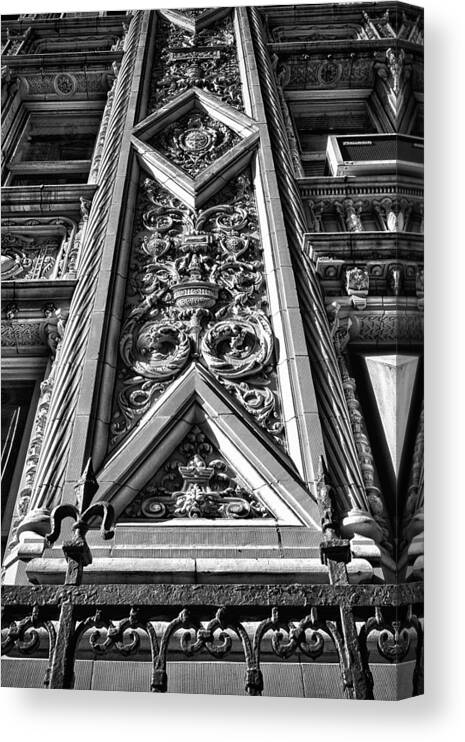 Black Russian Canvas Print featuring the photograph Alwyn Court Building Detail 6 by Val Black Russian Tourchin