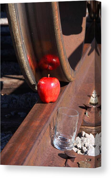 Apple Canvas Print featuring the photograph Apple Juice Railroad 4 by John Brueske