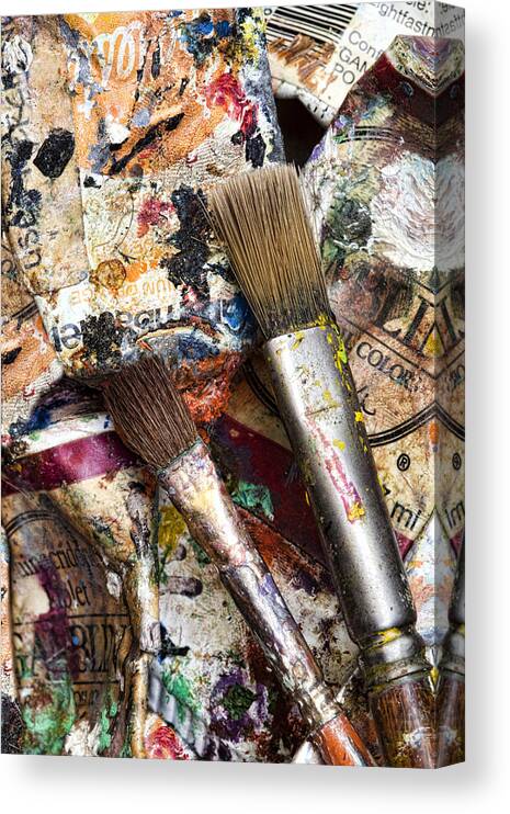 Art Canvas Print featuring the photograph Art Is Messy 1 by Carol Leigh