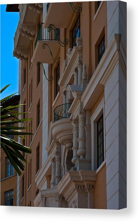 Biltmore Canvas Print featuring the photograph Balcony at the Biltmore Hotel by Ed Gleichman