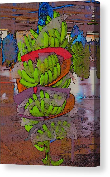 Banana Canvas Print featuring the photograph Banana Harvest by Richard Ortolano