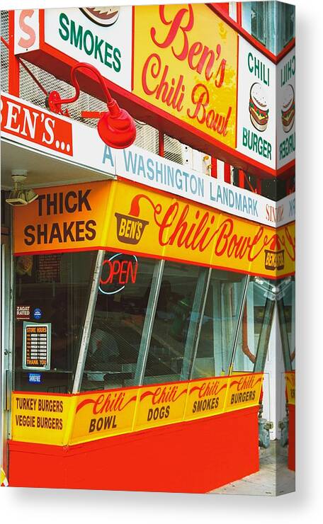 Washington Canvas Print featuring the photograph Ben's Chili Bowl by Claude Taylor