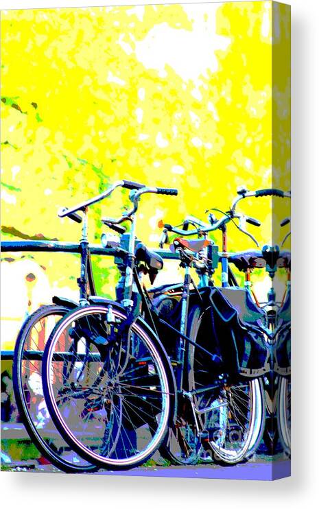 Holland;bicycles Canvas Print featuring the mixed media Bicycles by Rogerio Mariani