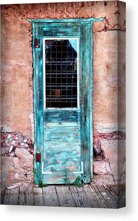Fine Art Canvas Print featuring the photograph Blue Door 316 by James Bethanis