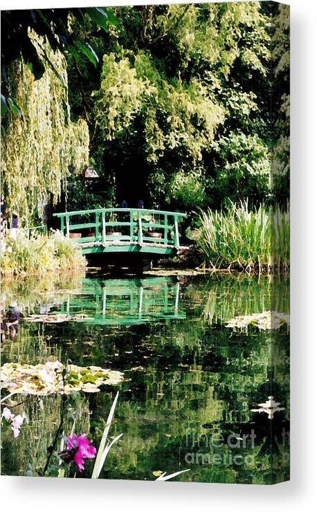 Bridge Canvas Print featuring the photograph Bridge and Lily Pond at Giverny by Patricia Januszkiewicz