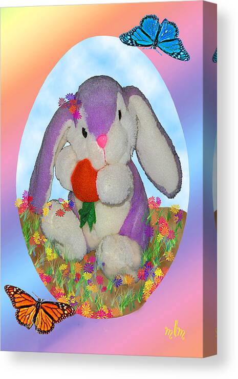 Holiday Canvas Print featuring the photograph Bunny And Strawberry by Marie Morrisroe