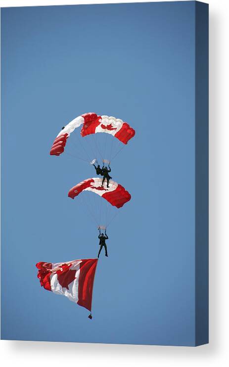 Army Canvas Print featuring the photograph Canada Day Flight by Elaine Mikkelstrup