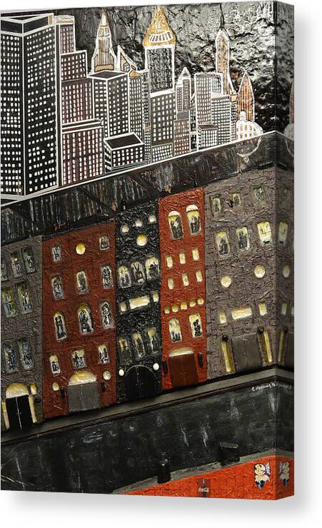 Robert Handler Canvas Print featuring the painting City Block After the Rain by Robert Handler