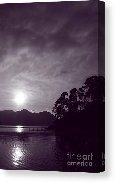 Lake District Monochrome Canvas Print featuring the photograph Derwent ripples by Linsey Williams