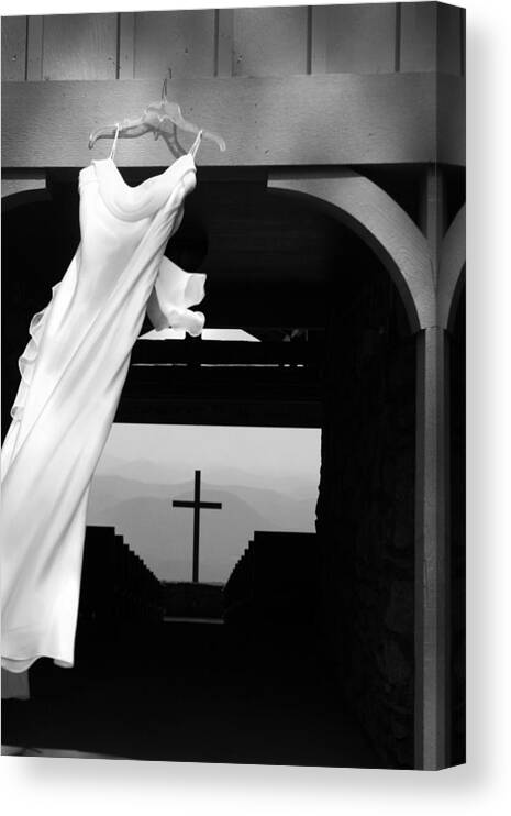 Art Canvas Print featuring the photograph Dress and Cross by Kelly Hazel