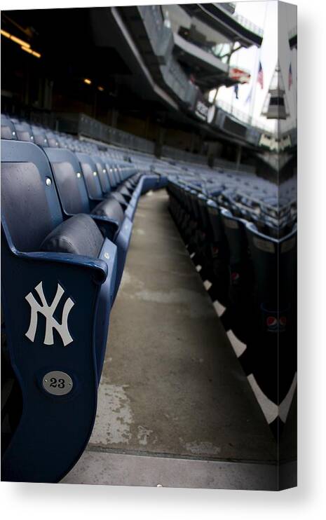New York Yankees Canvas Print featuring the photograph Empty Stadium 1 by Michael Albright
