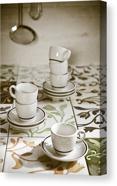 Cups Canvas Print featuring the photograph Espresso Cups by Joana Kruse