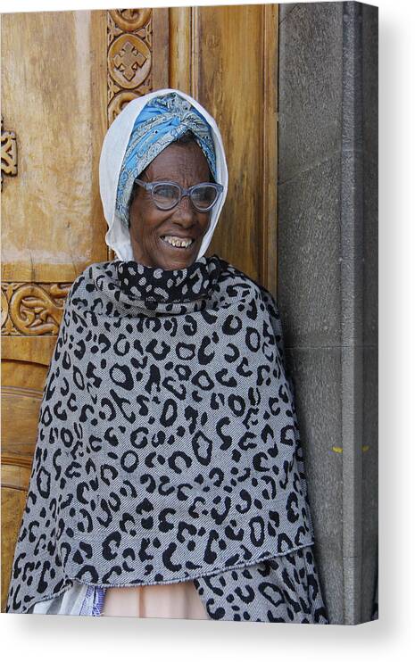 Ethiopia Canvas Print featuring the painting Ethiopia-South Orthodox Christian Woman by Robert SORENSEN