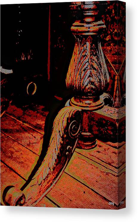Antique Table Leg Canvas Print featuring the photograph Feathered Wood by Diane montana Jansson