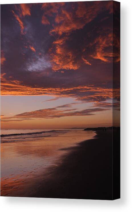 Sunset Canvas Print featuring the photograph Fiery Skies by Sandy Fisher