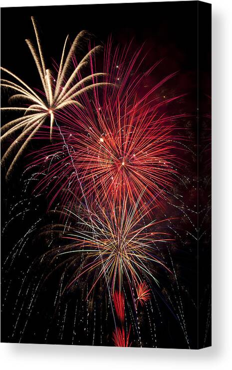 4th Of July Canvas Print featuring the photograph Fireworks by Garry Gay