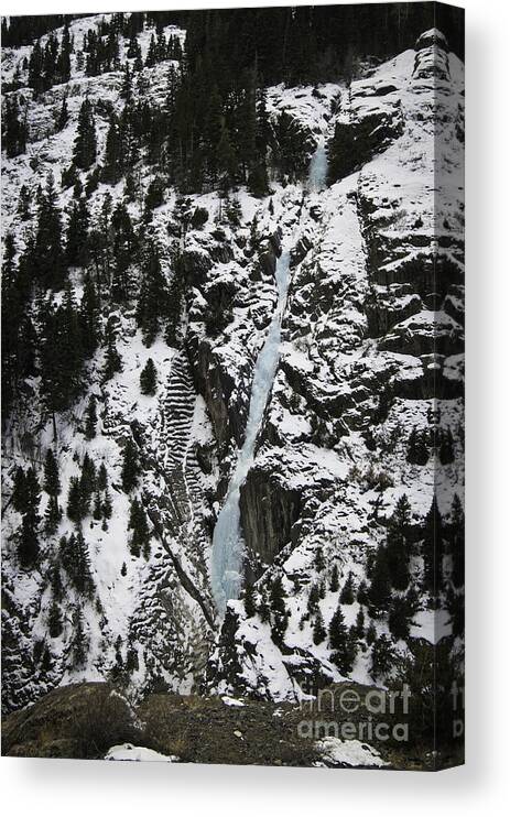 Waterfall Canvas Print featuring the photograph Frozen Waterfall by David Waldrop