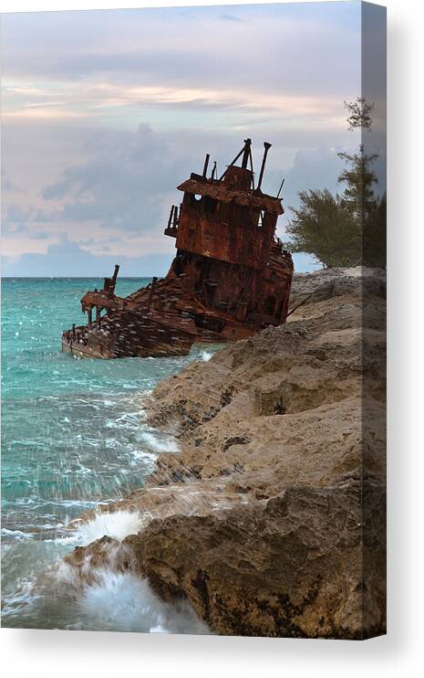 Aground Canvas Print featuring the photograph Gallant Lady Shipwreck by Ed Gleichman
