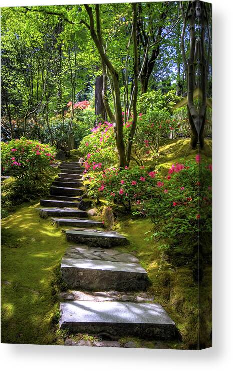 Hdr Canvas Print featuring the photograph Garden Path by Brad Granger