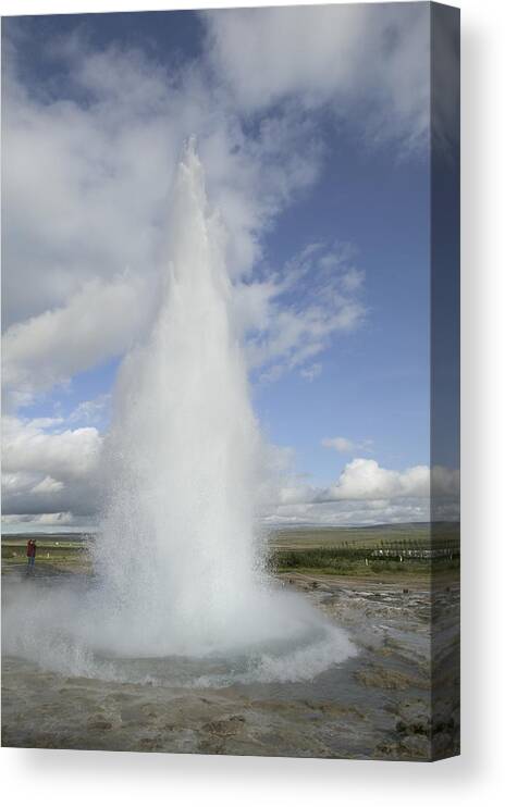 Erupting Canvas Print featuring the photograph Geyser Erupting 20 Meters High Every 8 by Cyril Ruoso