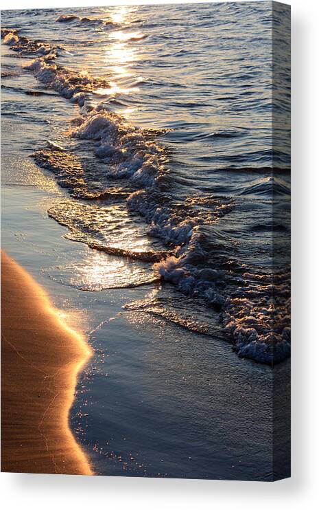 Lake Michigan Canvas Print featuring the photograph Golden Sand by Anthony Doudt