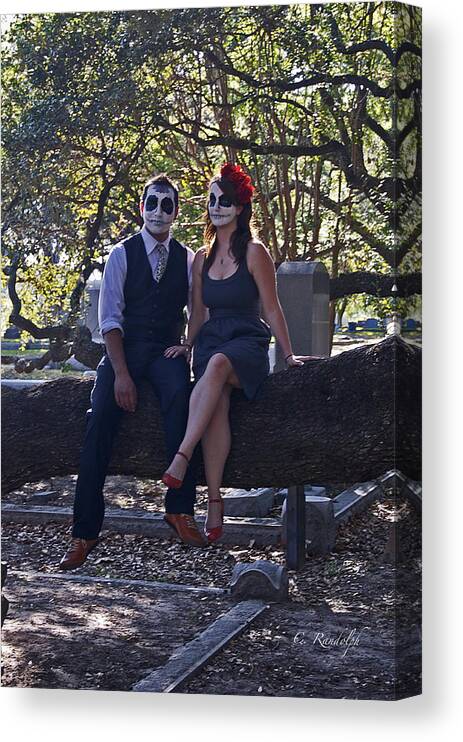 Man And Woman Canvas Print featuring the photograph Halloween Romance by Cheri Randolph