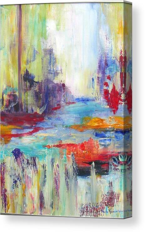 Harbor Canvas Print featuring the painting Harborside by Paula Robertson