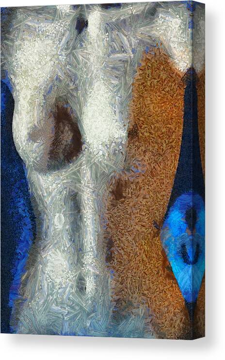 Female Canvas Print featuring the mixed media Her Figure 3 by Angelina Tamez