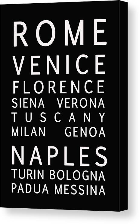 Italian Cities Canvas Print featuring the photograph Italy Cities - Bus Roll Style by Georgia Clare