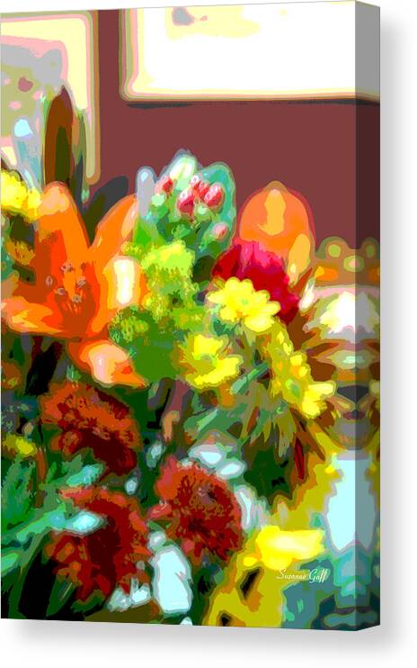Digital Art Canvas Print featuring the photograph Joannes Flowers by Suzanne Gaff