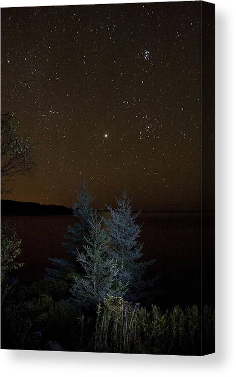 Night Canvas Print featuring the photograph Jupiter Over Otter Point 2 by Brent L Ander