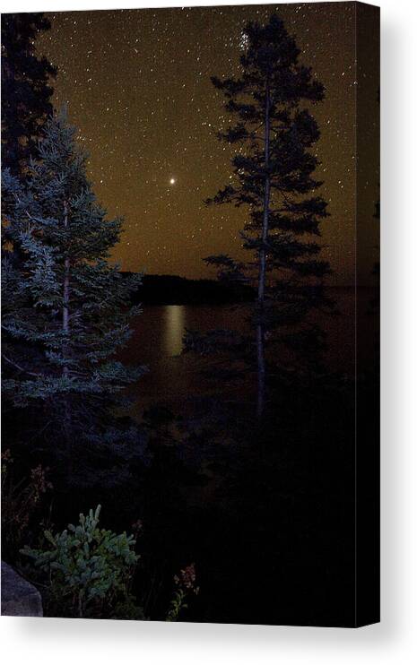 Night Canvas Print featuring the photograph Jupiter Rising Over Otter Point by Brent L Ander