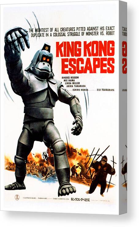 1960s Movies Canvas Print featuring the photograph King Kong Escapes, Aka Kingukongu No by Everett