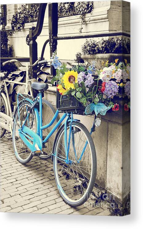 Bicycle Basket Photo Canvas Print featuring the photograph Life is beautiful by Ivy Ho