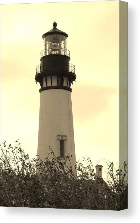 Yaquina Bay Lighthouse Canvas Print featuring the photograph Lighthouse Tranquility by Athena Mckinzie