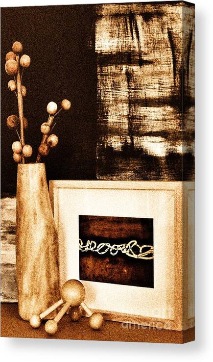 Photo Canvas Print featuring the photograph Mangowood Vase in DeCor by Marsha Heiken
