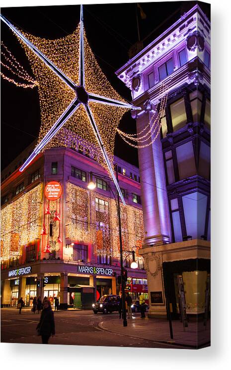 Christmas Canvas Print featuring the photograph Marble Arch Christmas by Adam Pender