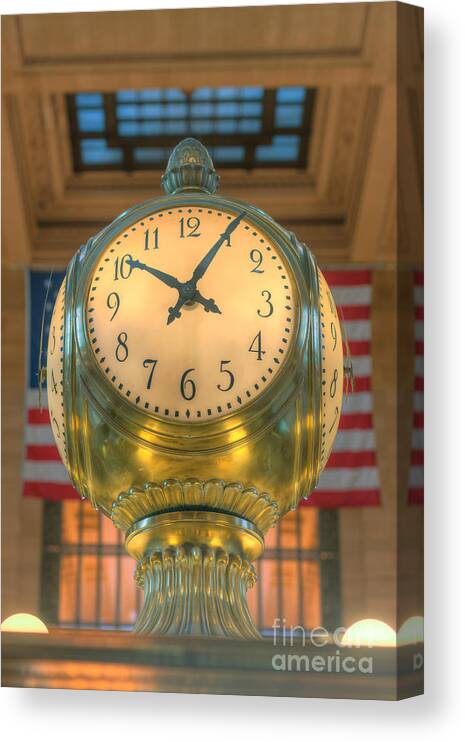 Clarence Holmes Canvas Print featuring the photograph Meet Me at the Clock II by Clarence Holmes
