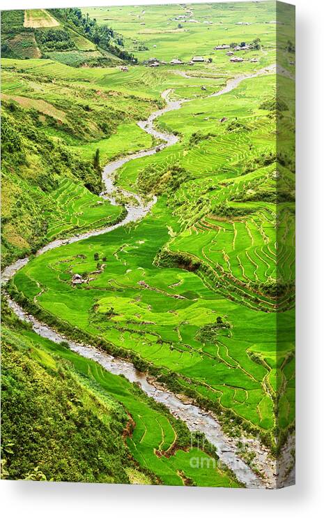 River Canvas Print featuring the photograph Mountain river by MotHaiBaPhoto Prints