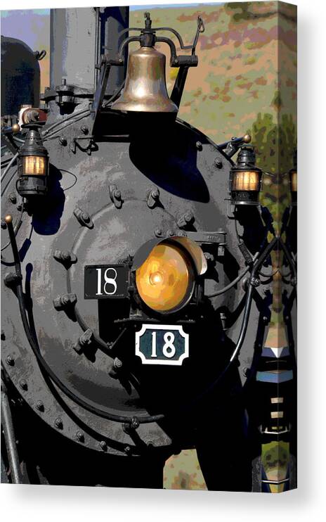 Train Canvas Print featuring the photograph Number 18 by Ron Weathers
