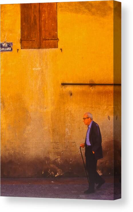 Man Canvas Print featuring the photograph Out for a Stroll by Tom and Pat Cory