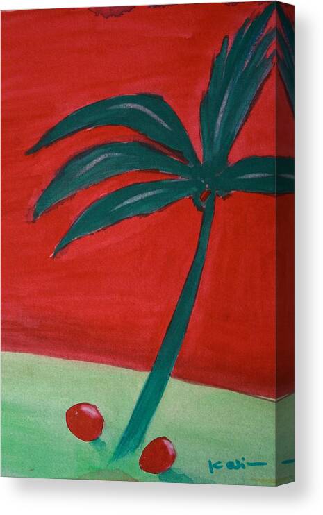 Palm Tree Canvas Print featuring the painting Palm Tree Series 5 by Karin Eisermann