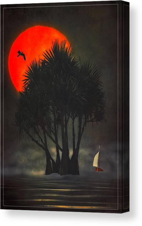Nature Canvas Print featuring the photograph Palm Trees In The Sunset by Tom York Images