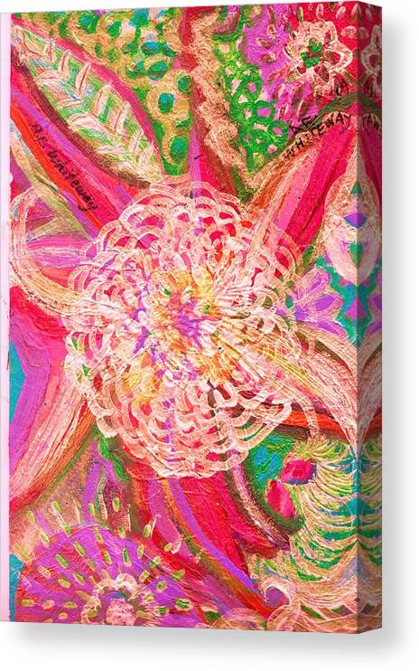Bright. Flower Canvas Print featuring the painting Put on Your Sunglasses by Anne-Elizabeth Whiteway